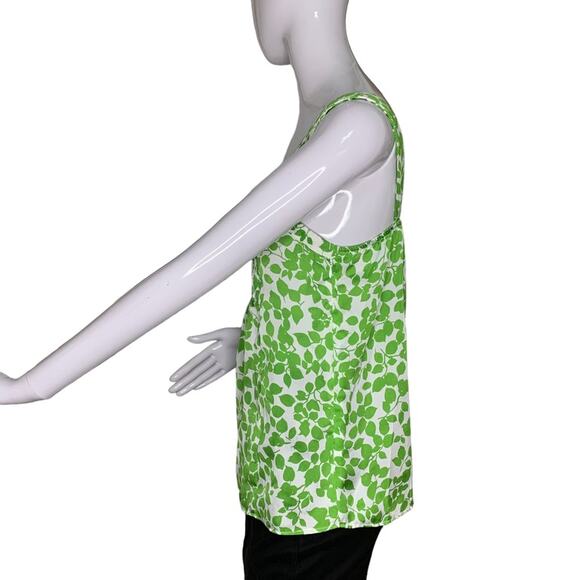 George By Mark Eisen Leaf Print Sleeveless To Green and White Size M Sid… - Picture 4 of 13